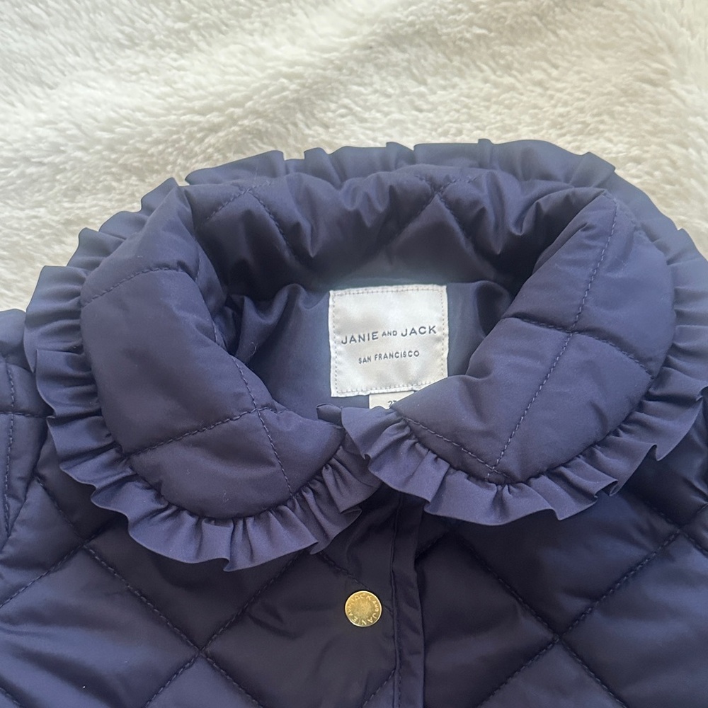 JANIE AND JACK The Quilted Ruffle Collar Jacket - Picture 6 of 8